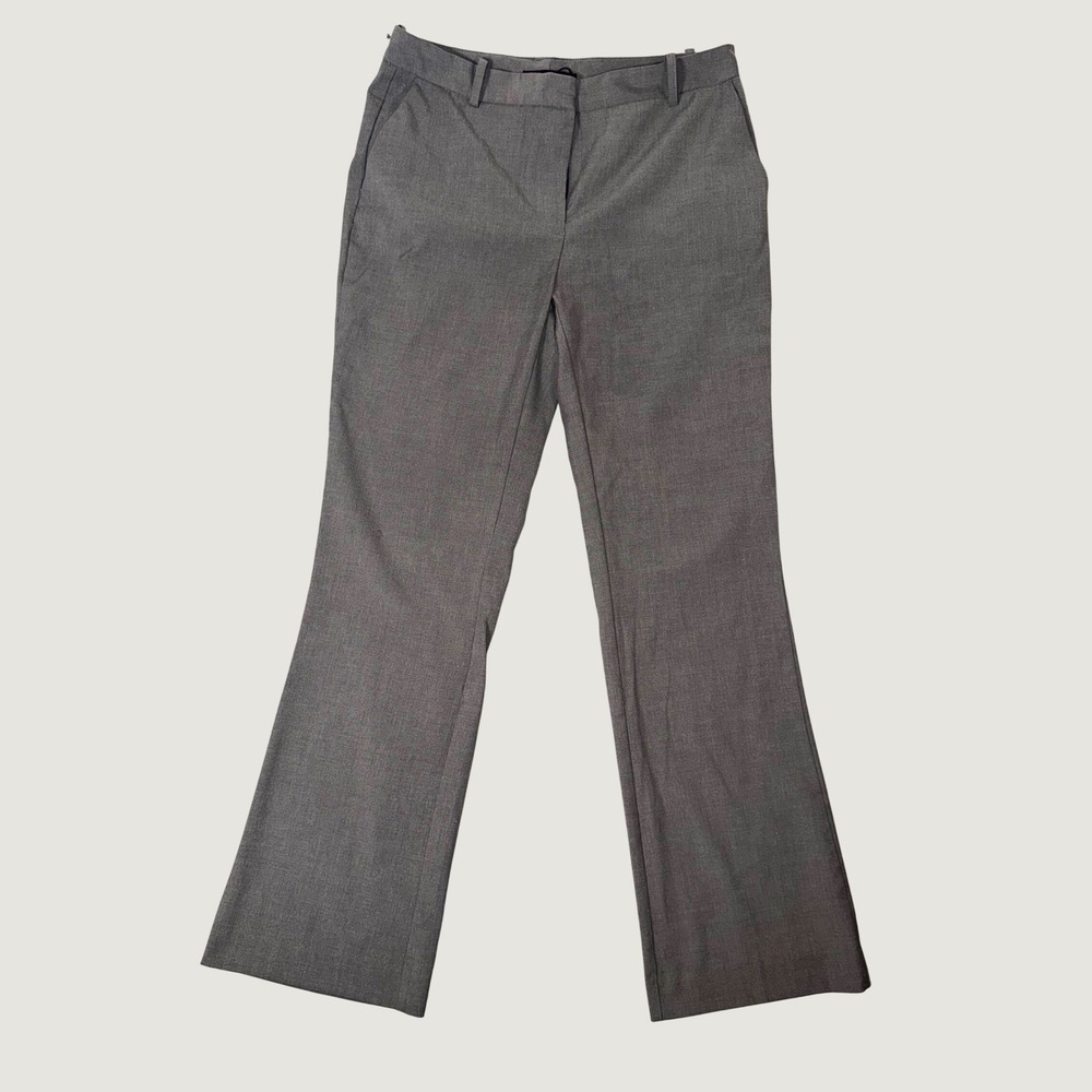 Zara Pants Women XL Grey Dress Trousers High Rise Straight Leg Workwear Slacks